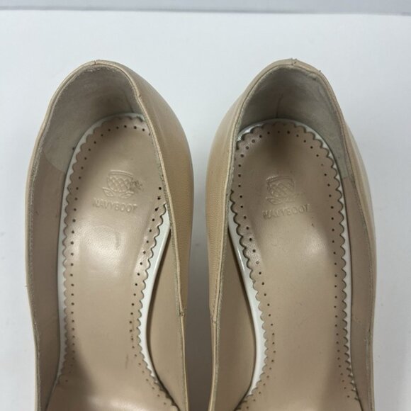 Navboot Classic Beige Pump EU 37 US 6.5 Nude Heel Business Wedding Shoes Italy - Picture 3 of 8